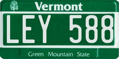 VT license plate LEY588