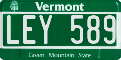 VT license plate LEY589