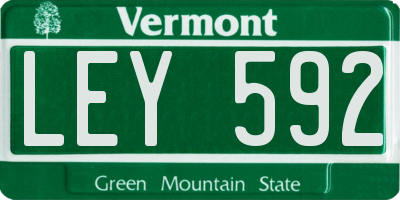 VT license plate LEY592