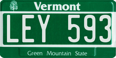 VT license plate LEY593