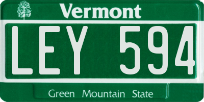 VT license plate LEY594