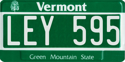 VT license plate LEY595