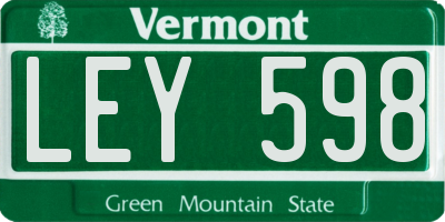 VT license plate LEY598