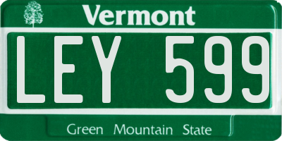 VT license plate LEY599