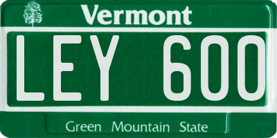 VT license plate LEY600
