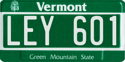 VT license plate LEY601