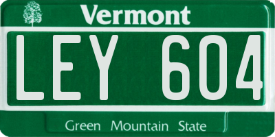 VT license plate LEY604