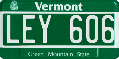 VT license plate LEY606