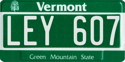 VT license plate LEY607