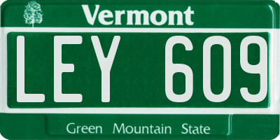 VT license plate LEY609
