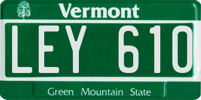 VT license plate LEY610