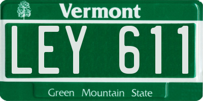 VT license plate LEY611