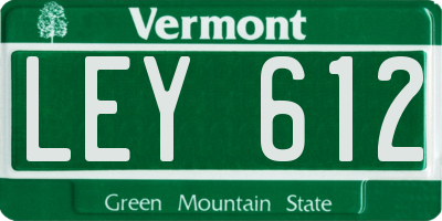 VT license plate LEY612