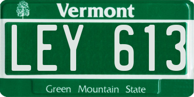VT license plate LEY613