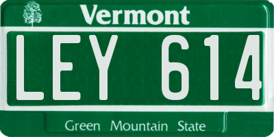 VT license plate LEY614