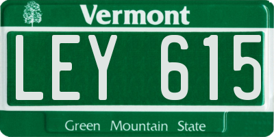 VT license plate LEY615