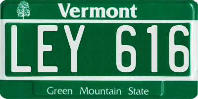 VT license plate LEY616