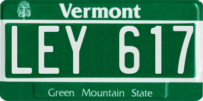 VT license plate LEY617