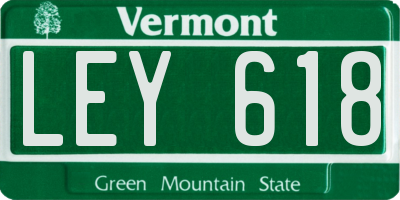 VT license plate LEY618