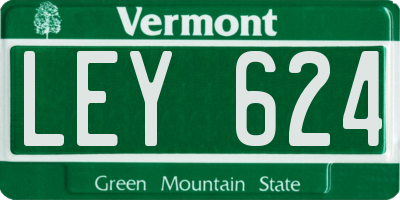 VT license plate LEY624