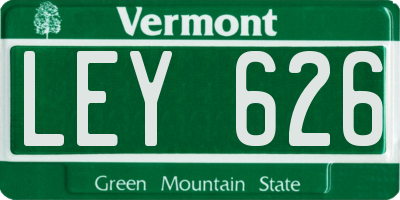VT license plate LEY626