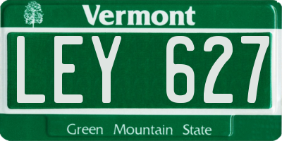 VT license plate LEY627