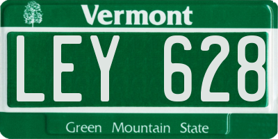 VT license plate LEY628