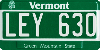 VT license plate LEY630