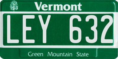 VT license plate LEY632