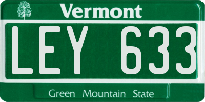 VT license plate LEY633