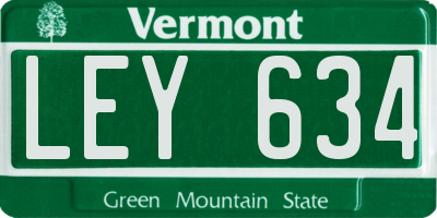 VT license plate LEY634