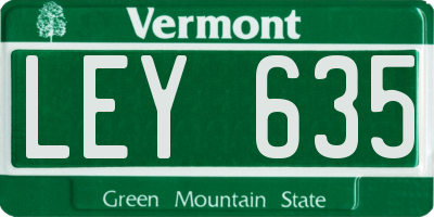 VT license plate LEY635