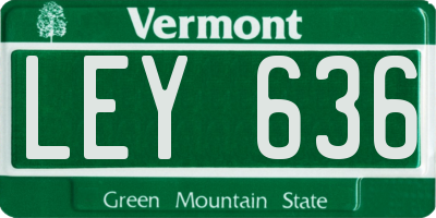 VT license plate LEY636