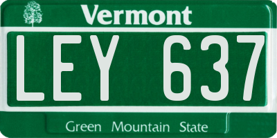VT license plate LEY637