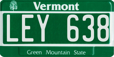 VT license plate LEY638