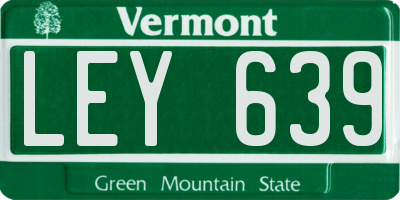 VT license plate LEY639