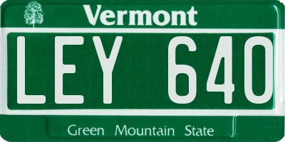 VT license plate LEY640