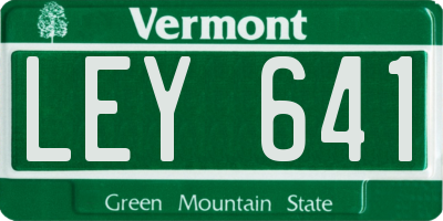 VT license plate LEY641