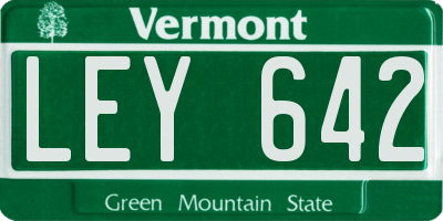 VT license plate LEY642