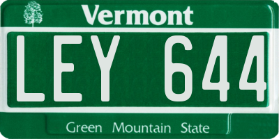 VT license plate LEY644