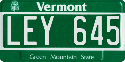 VT license plate LEY645