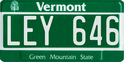 VT license plate LEY646