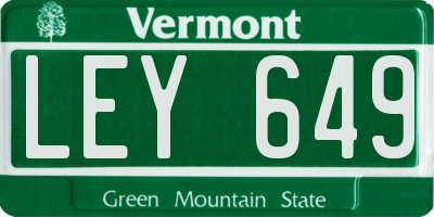 VT license plate LEY649