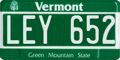 VT license plate LEY652