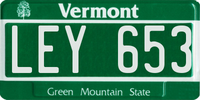 VT license plate LEY653