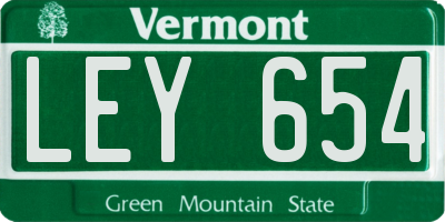 VT license plate LEY654
