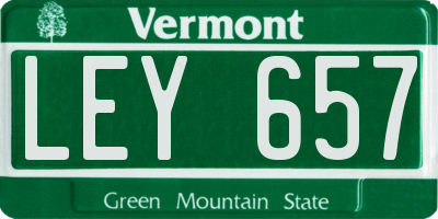 VT license plate LEY657
