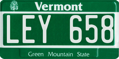 VT license plate LEY658