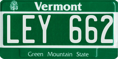 VT license plate LEY662