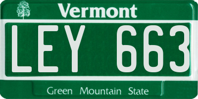 VT license plate LEY663